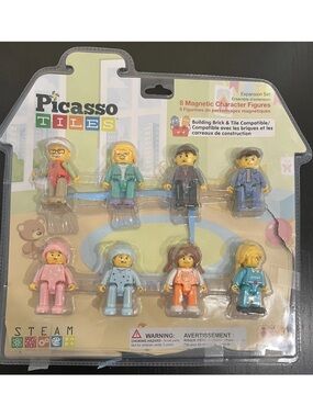Picasso Tiles 8 Piece Magnetic Action Figures Family Character Set PTA11 - NEW